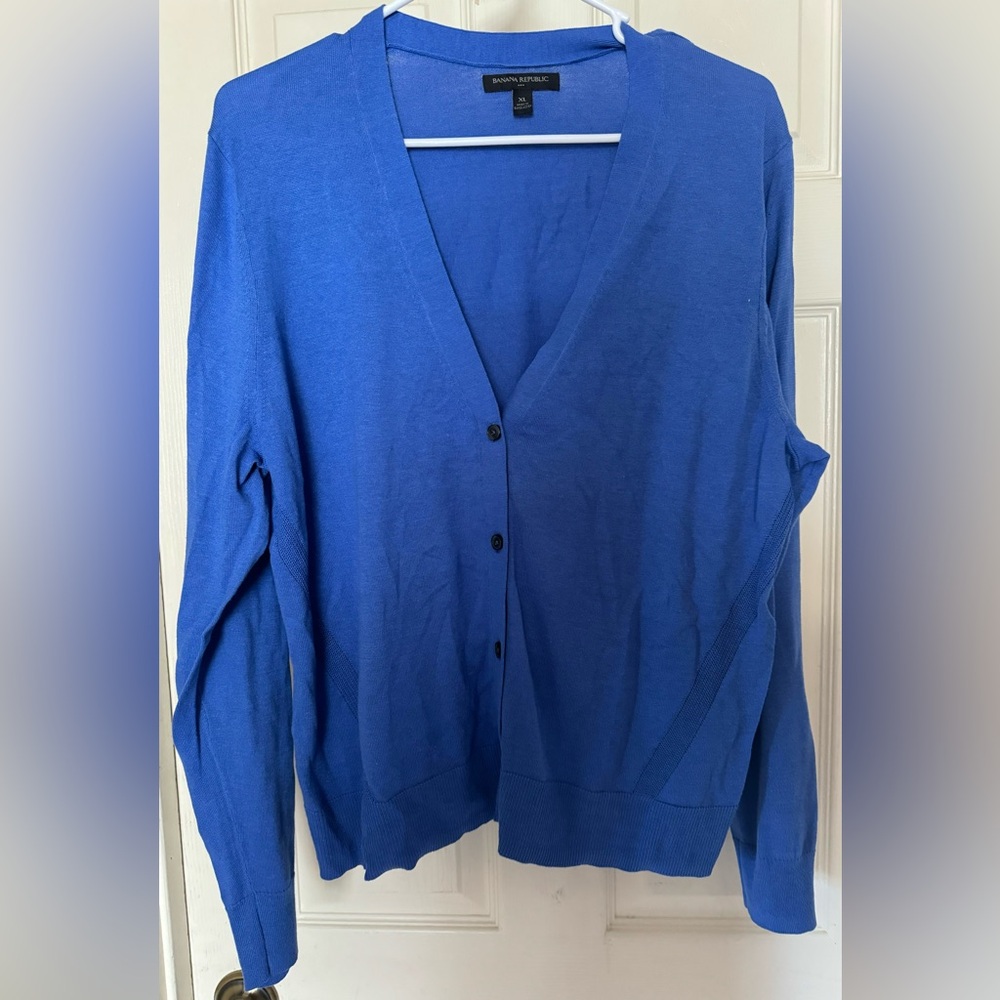 Women’s large Banana Republic blue cardigan.